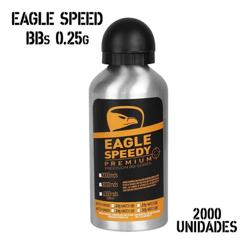 Squeze Metálico Com Bbs Airsoft Plástica Eagle Speed 0.25g