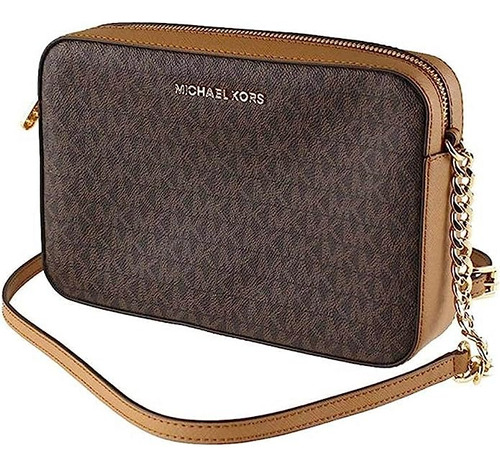 Crossbody Michael Kors Jet Set Item Monogram Cafe