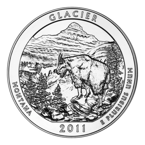 2011 Atb Glacier 25c Dollar Rara Ms 5 Onza Plata Proof Gem A