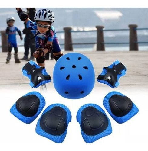 Set Proteccion Niño/a Para Patines,bicicleta,skate,azul Rosa