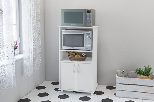 Imagen 4 de 9 de Mueble Rack Para Horno Y Microondas Con Puertas