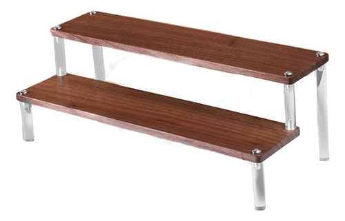 Elevador De Exhibición De Madera, Soporte 2 Capas 29,5 Cm
