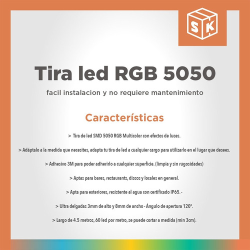 Imagen 6 de 10 de Tira Led Luces Colores Autoadhesivas Exterior Control Remoto