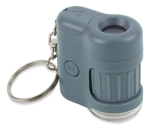 Lente de bolso Carson Microscope Micro Mini 20x Chaveiro UV cor azul