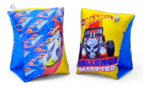 Par De Flotis Inflable Salvavidas Brazo Flotador Hot Wheels Color Azul