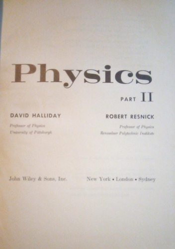 Physics Part 2 David Halliday Y Robert Resnick
