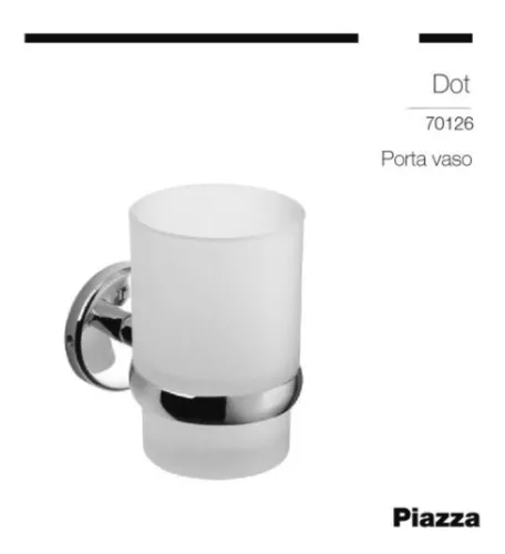 Vaso Porta Cepillo De Dientes Vidrio Baño Piazza 72426 Guilt