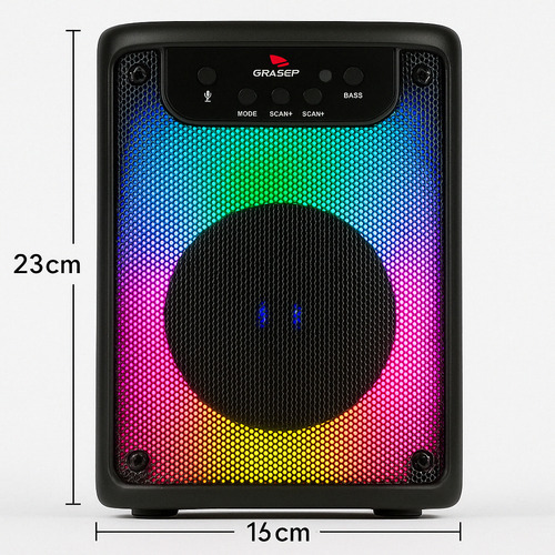 Caixa De Som Amplificada Bluetooth Portatil Grande Potente Cor Preto Ou Usb