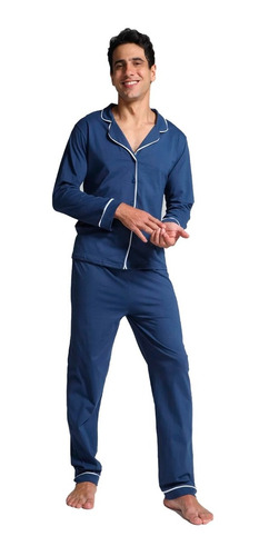 Pijama Masculino Lupo Manga Longa 100% Algodão Botão