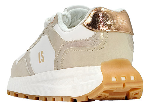 Zapatillas Mujer Blanco Beige Ocre Oro Moda Pinky Lady Stork