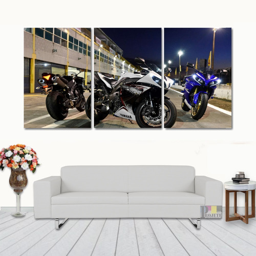 Quadros Decorativo  Moto Yamaha R1 Modelo 120x60 Lindo N4