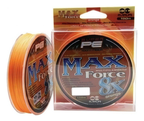 Linha Multifilamento Maruri 8x Max Force 39lb 0,30mm Orange Cor Laranja
