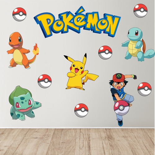 Vinilo Decorativo Pared Infantil Pokémon 100x50cm