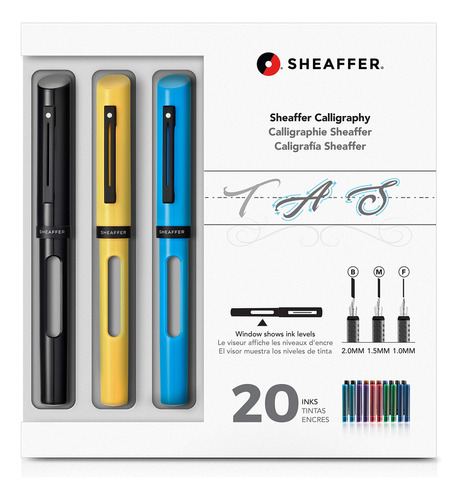 Sheaffer Kit Maxi Caligrafia Boligrafo Negro Amarillo Azul