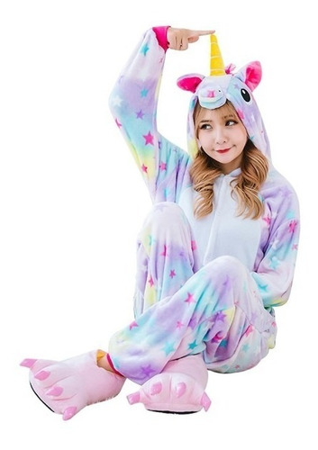 Pijama Unicornio De Estrellas Enterito Niña Y Adulto Enteros