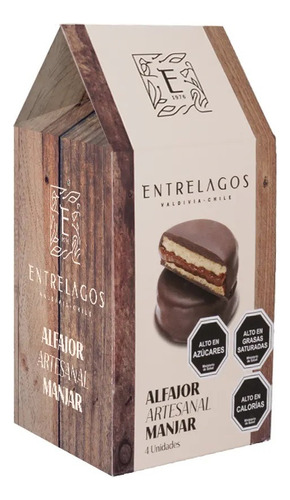 651 - Caja 04 Alfajores Manjar 180 Gramos Entrelagos