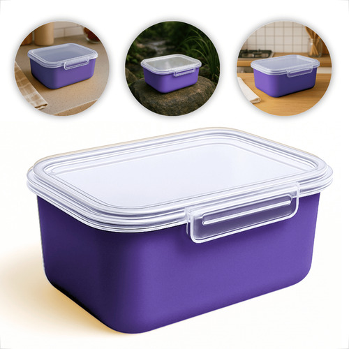 5 Potes Com Trava 1l Para Alimentos Marmitas Reutilizável