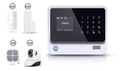 Kit Alarma Casa 5 Sensores + Cámara G90 Plus Wifi Gsm 