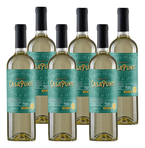 Pack De 6 Pzs Vino Blanco Casa Punti Sauvignon Blanc 750 Ml