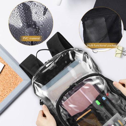 Mochila Transparente, Bolsa Resistente, Bolsa Deportiva Tran