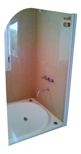 Mampara De Baño Vidrio 75x130 Paño Rebatible Naffull