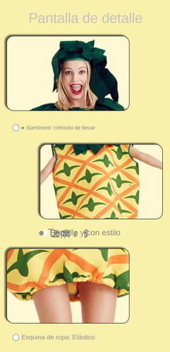 Halloween Spoof Divertido Fruta Piña Forma Cos Disfraz