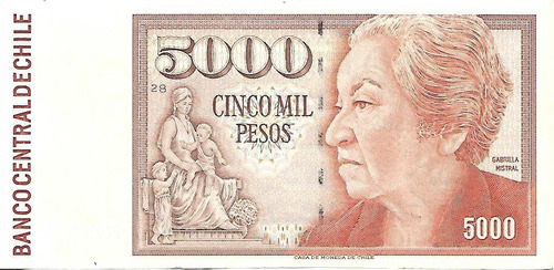 Billete  Chile 5000 Pesos Año 1995 Ex Palermo