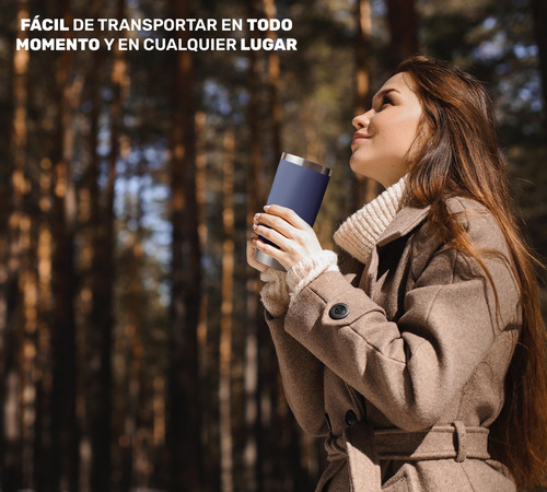 Termo Térmico Para Café De Acero Inoxidable Color Azul
