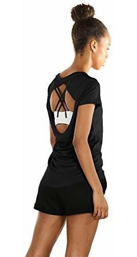 Aerobics Fitness Icyzone Open Back Workout Shirts For