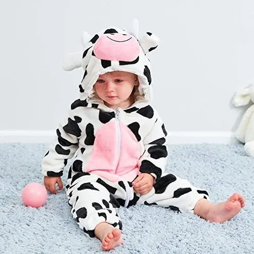 Pijama Polar Y Disfraz Vaca Enterito Polar Bebés Niños