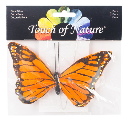 Touch Of Nature 23023 Mariposa Pluma 6  Naranja Negro