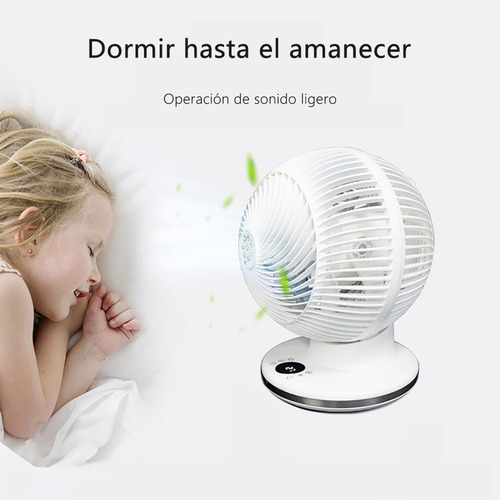 Ventilador De Piso Giratorio Portátil Cm-top Aspas Plástico Con 12 Velocidades 4 Modos Control Remoto Temporización Blanco