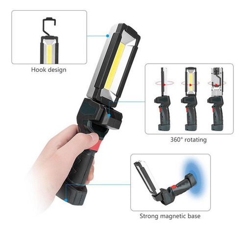 Magnética Base De Con Detección Luz Led Cob