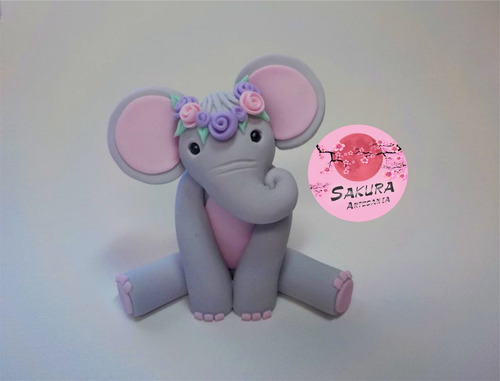 Elefante Bebe Adorno Para Tortas Porcelana Fría
