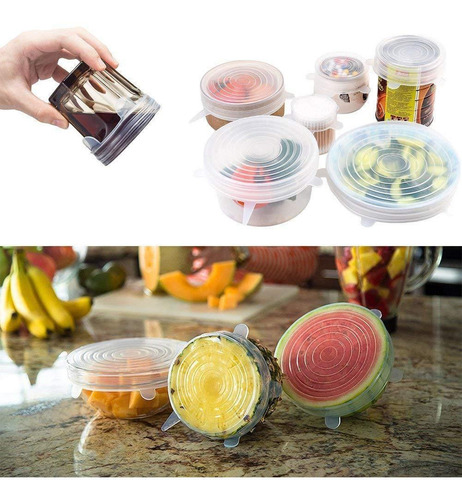 Tapa De Silicona De Comida Para Microondas, 6 Unidades