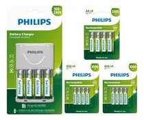 Comprar Carregador Philips 16 Pilhas Recarregaveis 8 Aa E 8 Aaa 
