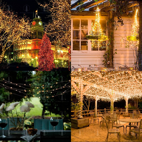 Alambre Luces Led 23 Metros Calido Exterior 220v Navidad