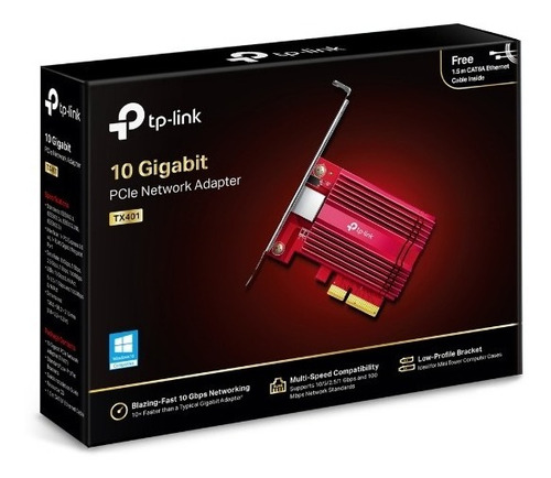 Placa Red Tp-link Tx401 10 Gigabit Pcie-e Win Server Linux