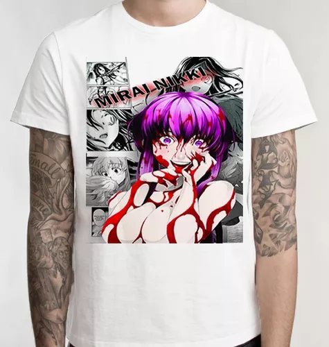 Camiseta Mirai Nikki Anime Yuno Aru Blusa Camisa Promoção