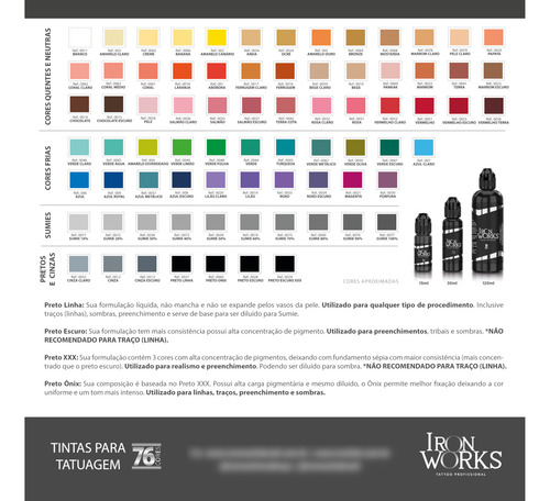 Tinta Tattoo 15ml Todas As Cores Escolha Cor Tatuagem Micro