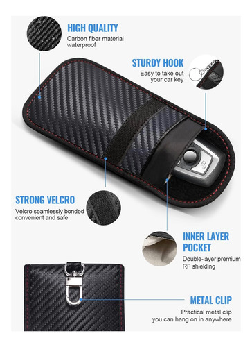 Bolsa Faraday Para Llavero Paquete De 2 Protectores De Jaula