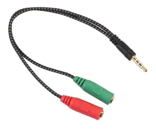 Divisor Cable Splitter Auxiliar 3.5 Mm Micrófono Y Audífono