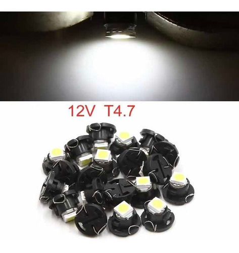 2x Focos T4.7 12mm Bulbos Cluster 12v 1 Smd 5050 Led Blanco