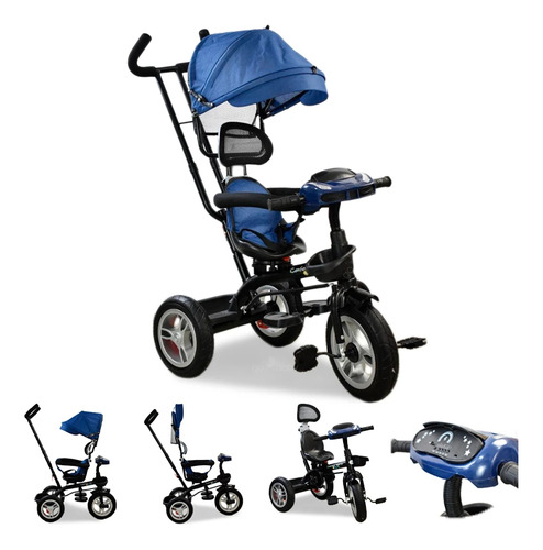Triciclo Confetyworld Multifuncional 360 T19 Azul Acero