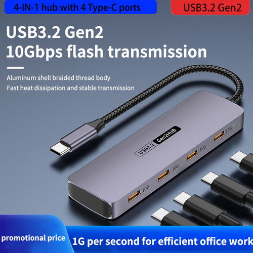 Adaptador Usb 3.2 10gbps Hub Tipoc Multipuerto Puertos Usb C