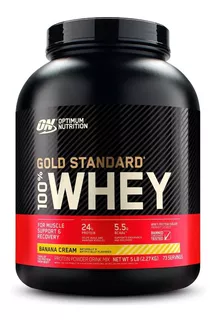 Suplemento en polvo Optimum Nutrition Proteína Gold Standard 100% Whey proteína sabor banana cream en pote de 2.27kg