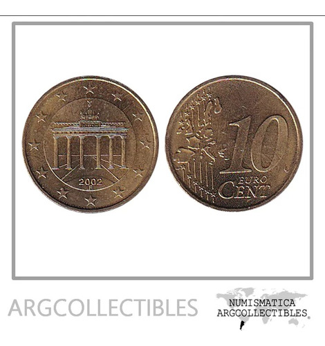 Alemania Moneda 10 Centavos 2002 F Km-210 Unc