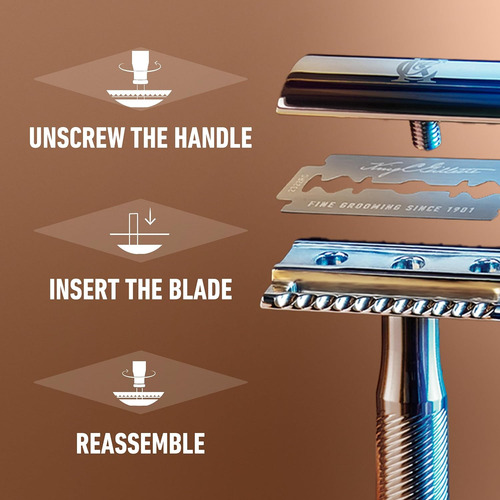 Rasuradora King C. Gillette Doble Filo, Acero Inox + 5 Hojas