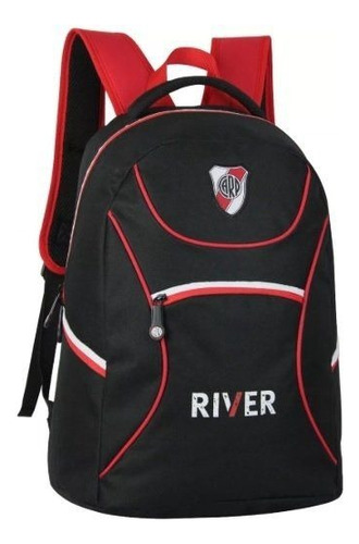 Mochila River Producto Oficial Colegial Negra Roja