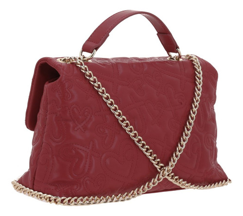 Bolso Tipo Crossbody Gorétt Capitonado Shantal P25 Rojo Lisa Oro Rojo